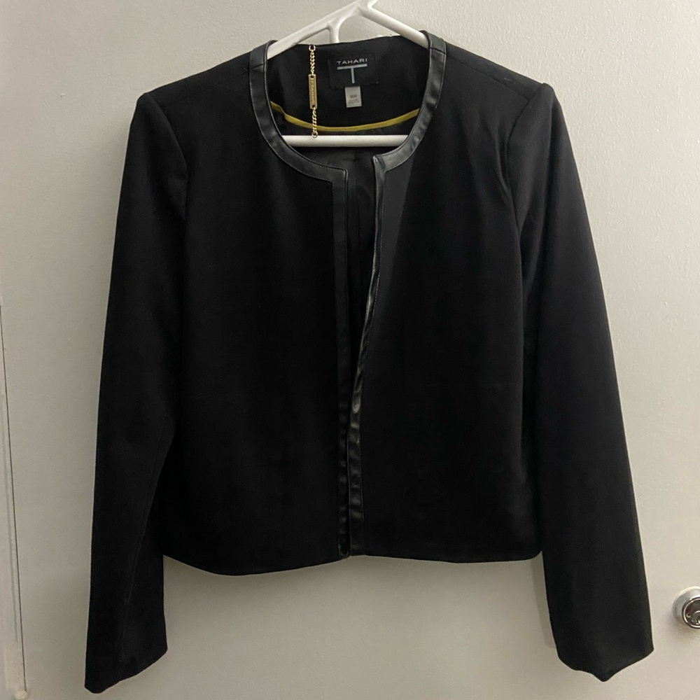 Faux leather trimmed jacket